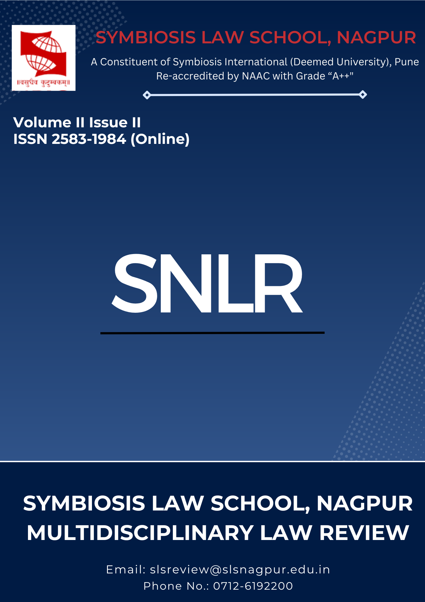 SLS Nagpur Multidisciplinary Law Review